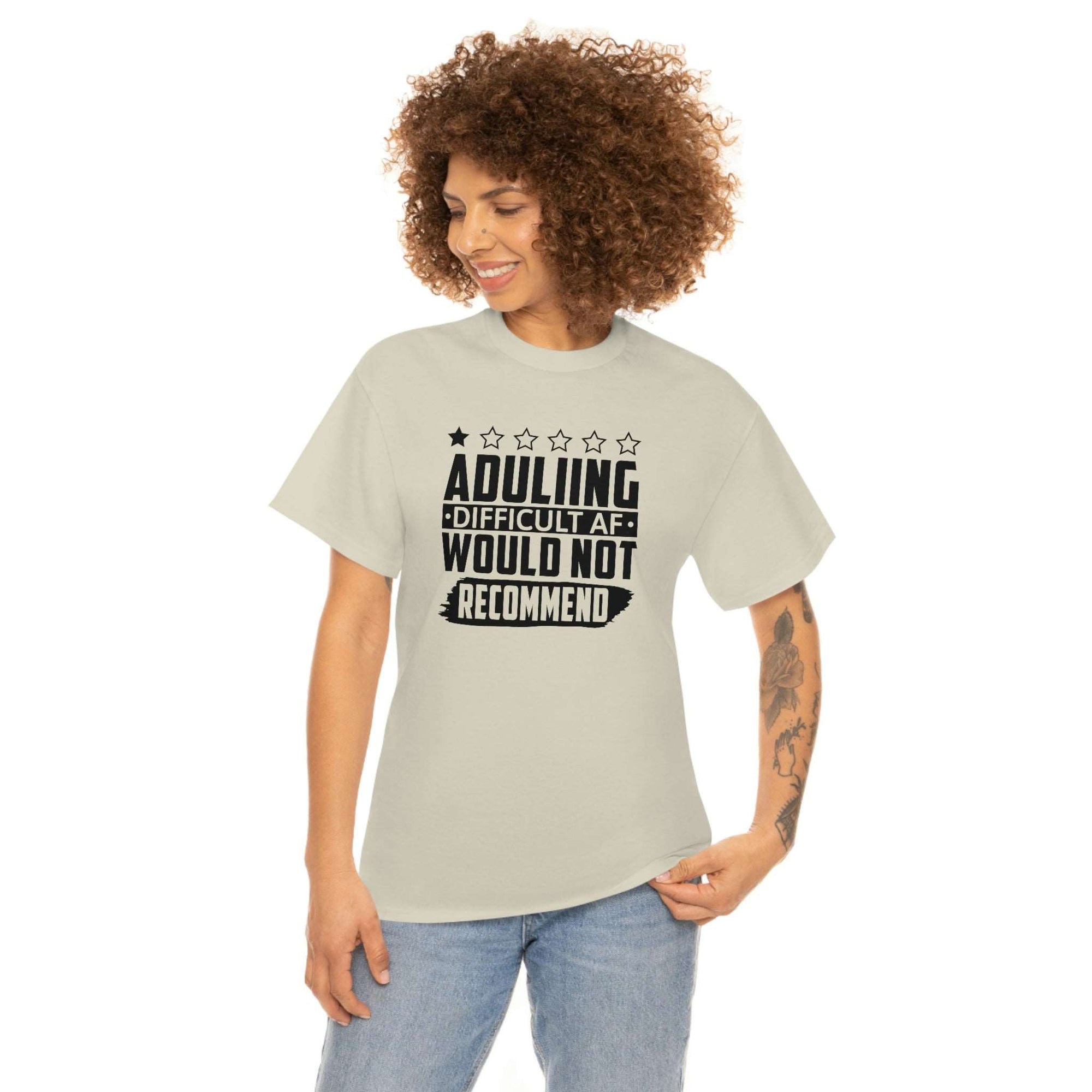 Adulting is Hard Do Not Recommend Cotton Tee T-Shirt Pink Sweetheart