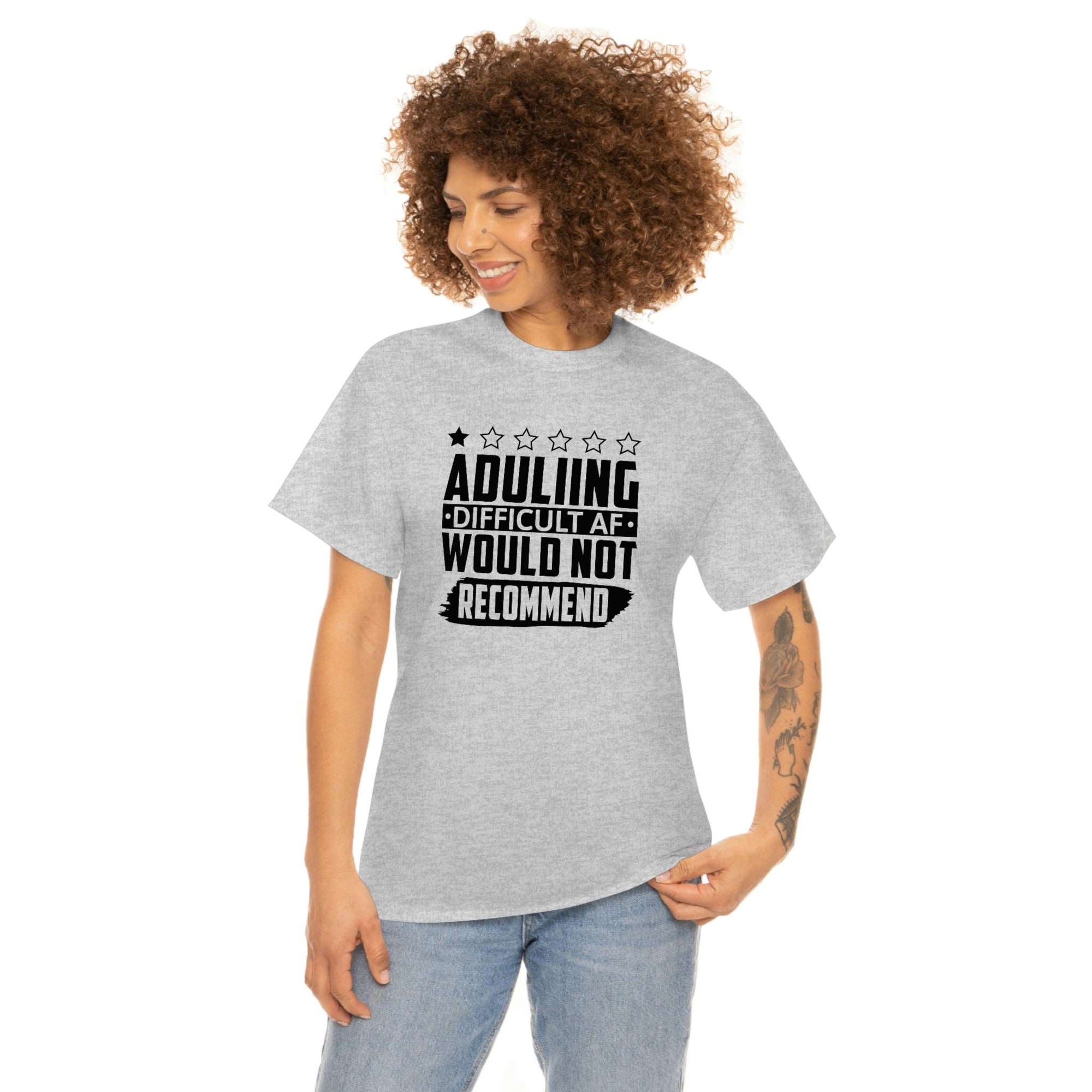 Adulting is Hard Do Not Recommend Cotton Tee T-Shirt Pink Sweetheart