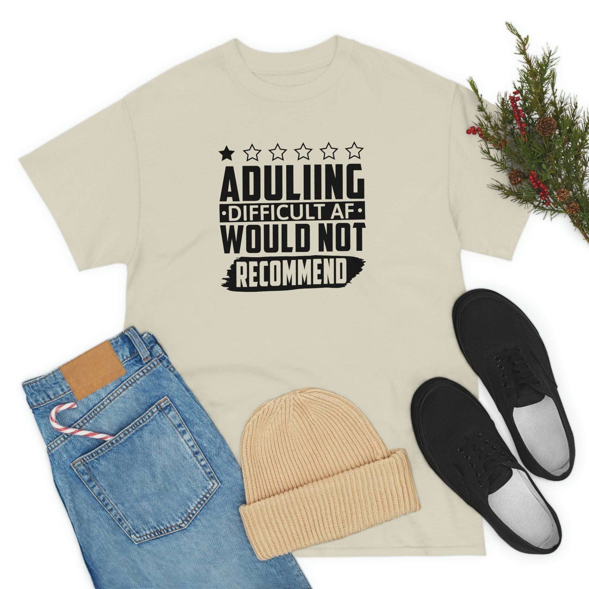 Adulting is Hard Do Not Recommend Cotton Tee T-Shirt Pink Sweetheart