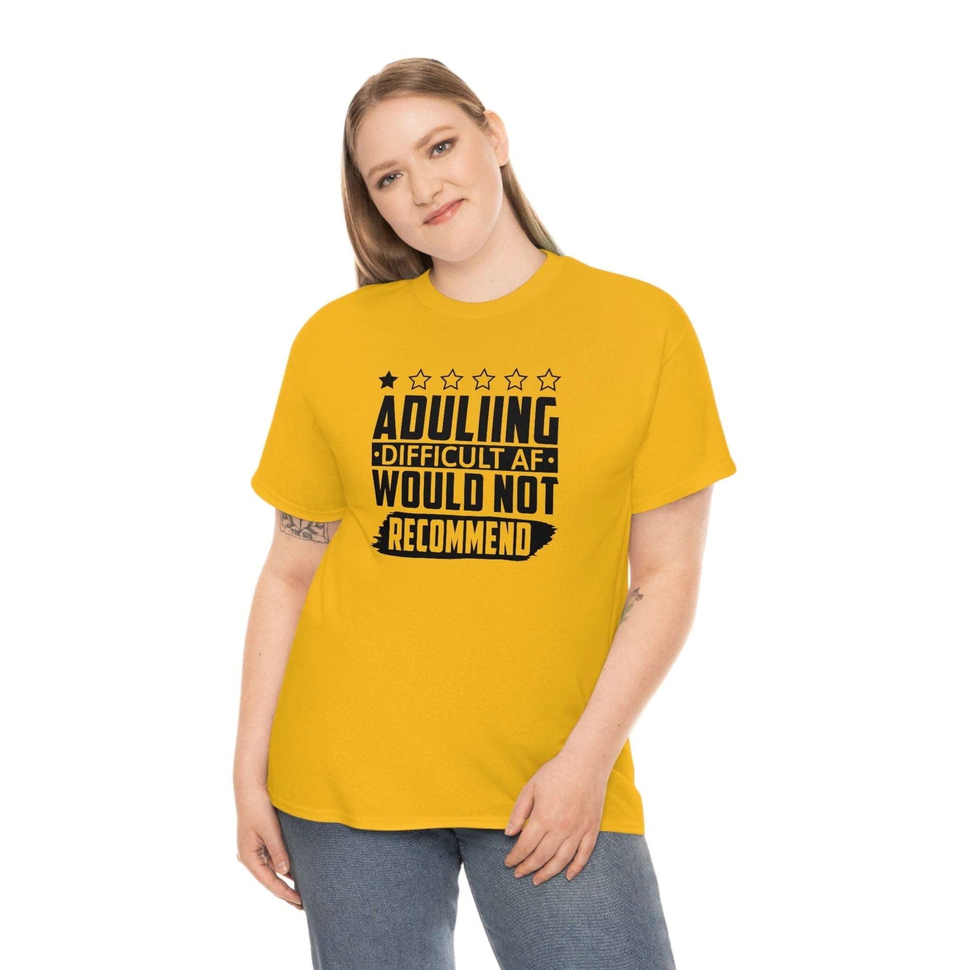 Adulting is Hard Do Not Recommend Cotton Tee T-Shirt Pink Sweetheart