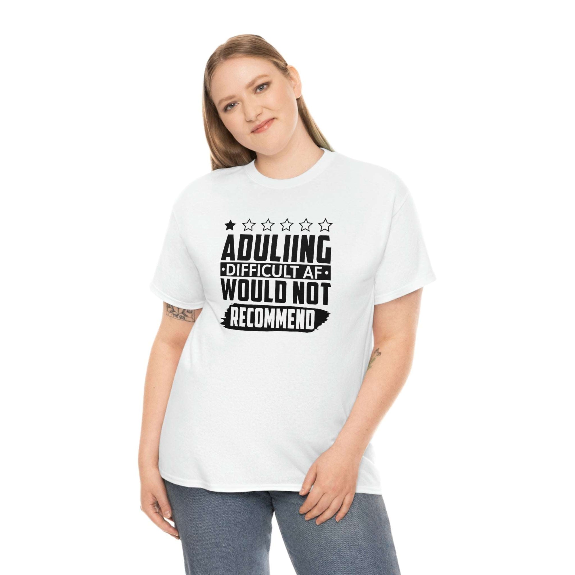 Adulting is Hard Do Not Recommend Cotton Tee T-Shirt Pink Sweetheart