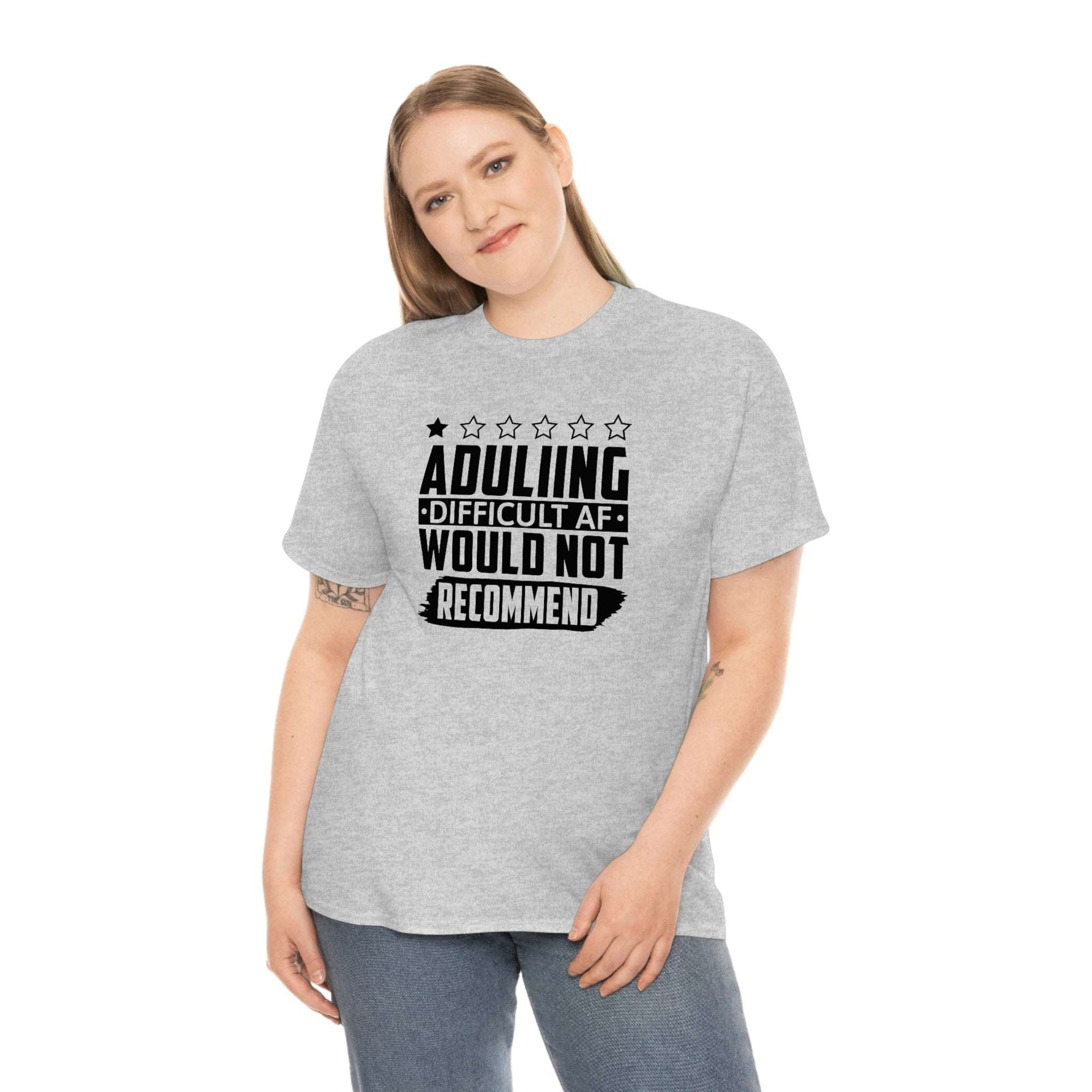 Adulting is Hard Do Not Recommend Cotton Tee T-Shirt Pink Sweetheart