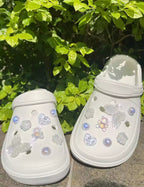 Clear Angelic White Clog Charms Set