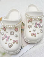 Dainty Pink Coquette Clog Charms Set