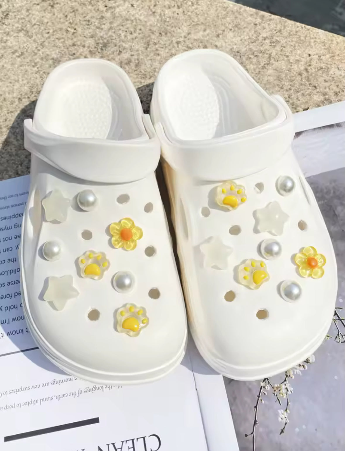 Yellow Sunflower Sweetie Clog Charms Set