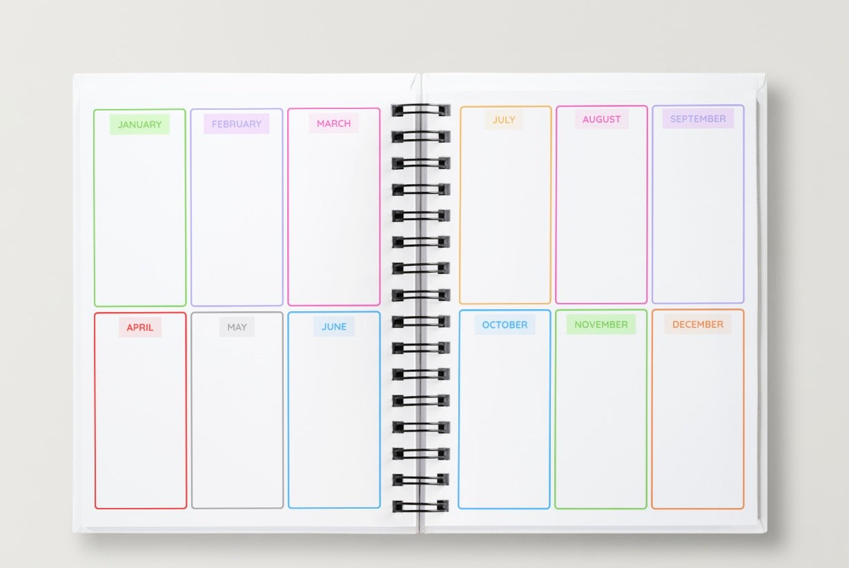6 Month Undated Hardcover Planner