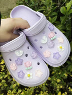 Purple Periwinkle Pearl Clog Charms Set