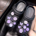 Periwinkle Plum Florals Clog Charms Set - Pink Sweetheart