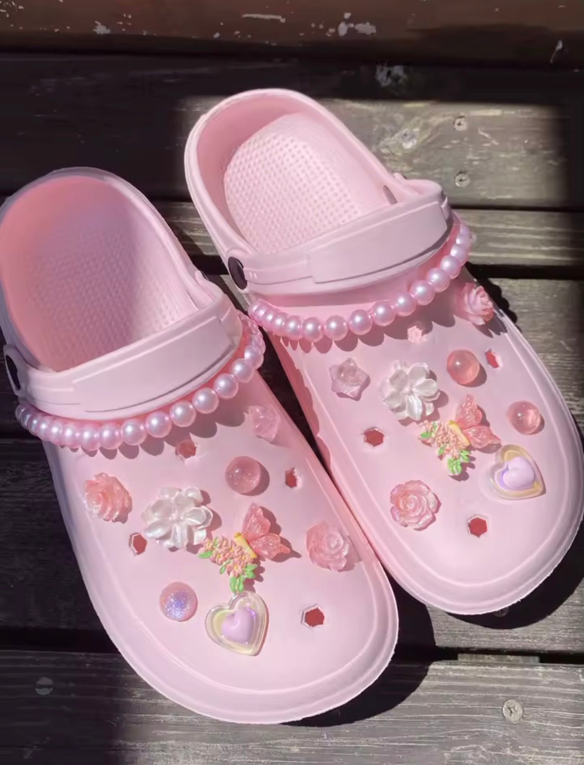 Blushing Butterfly Blossom Clog Charms Set