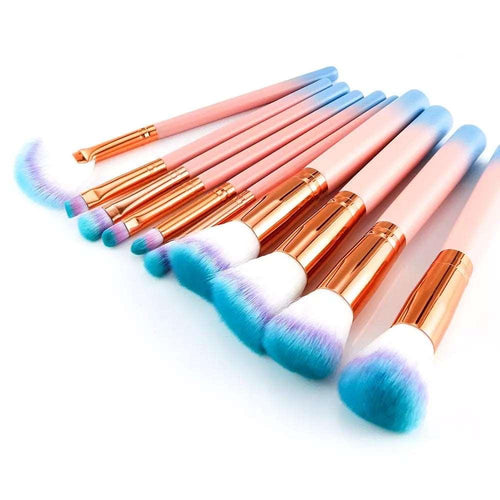Beach Vibes Makeup Brush Set 10pc - Pink Sweetheart