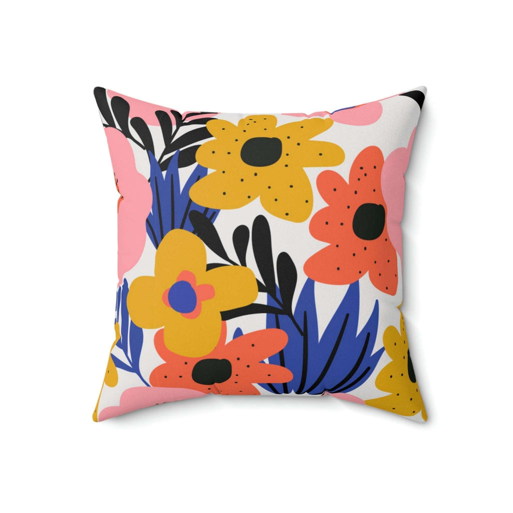 Bold Floral Arrangement Square Pillow Home Decor Pink Sweetheart