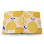Bright Lemon Citrus Hardcover Matte Journal Paper products Pink Sweetheart