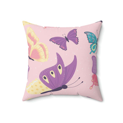 Butterfly Skies Square Pillow Home Decor Pink Sweetheart