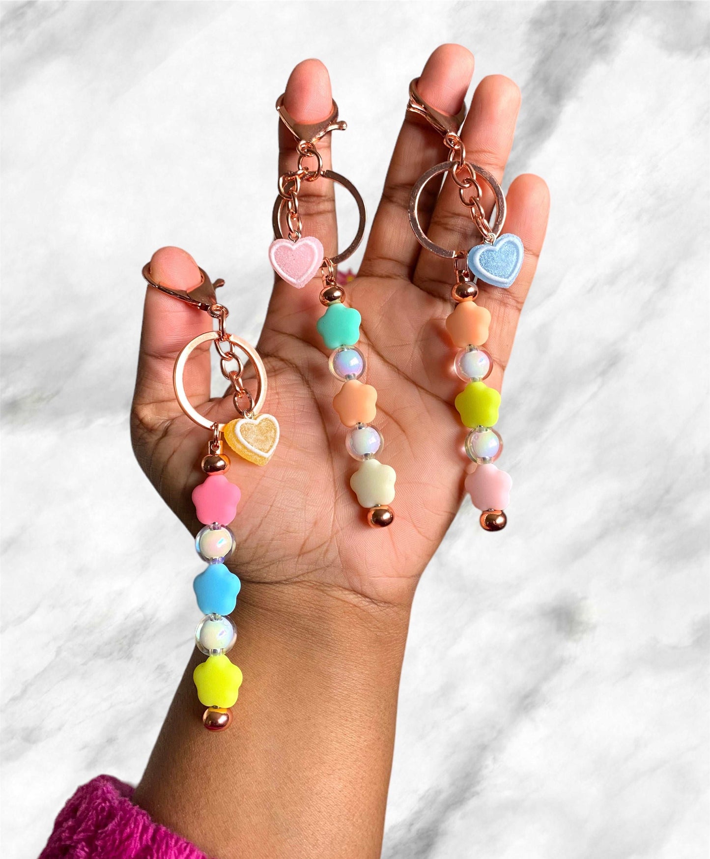 Pastel Stars Charm Bar Keychain