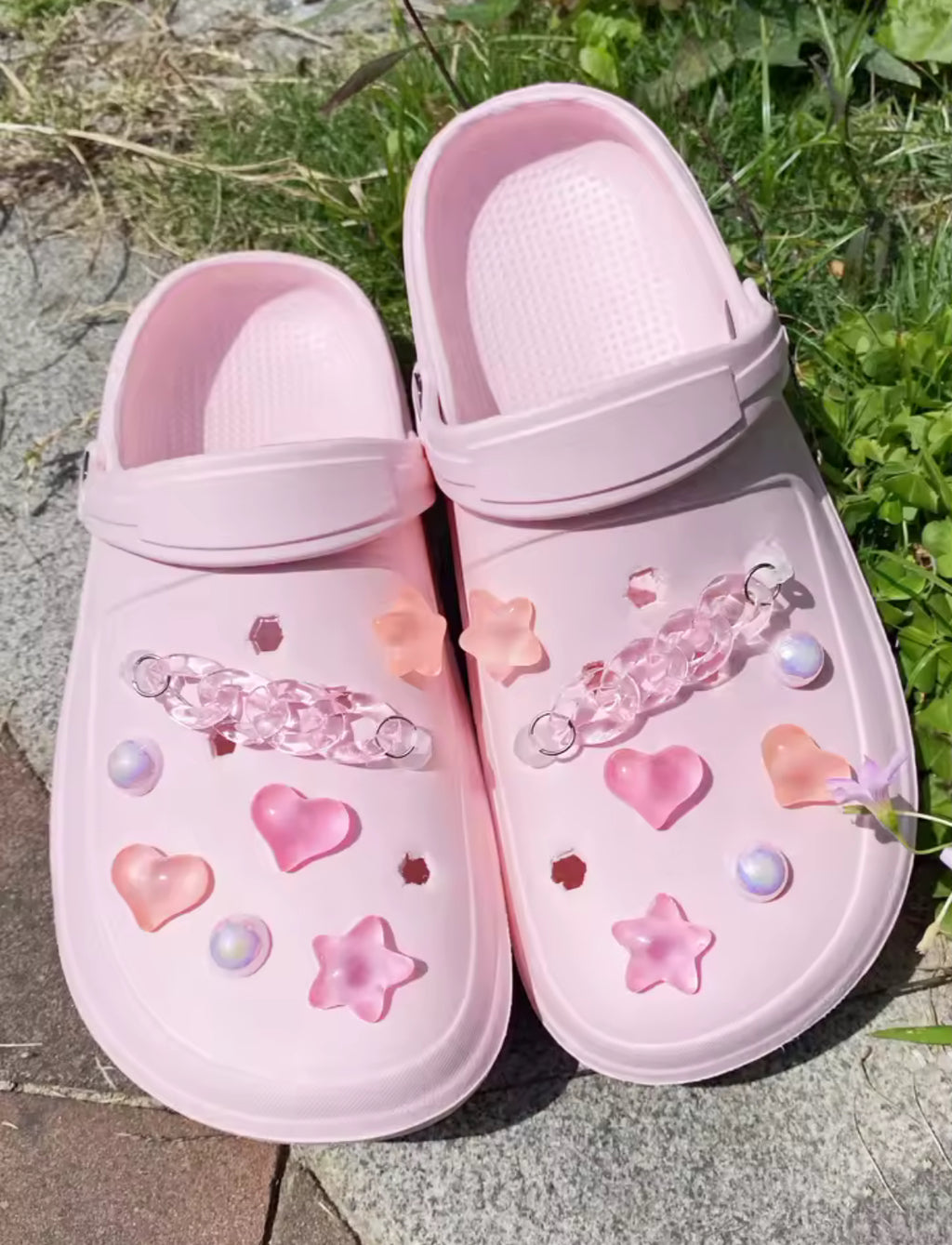Peachy Pink Sorbet Clog Charms Set