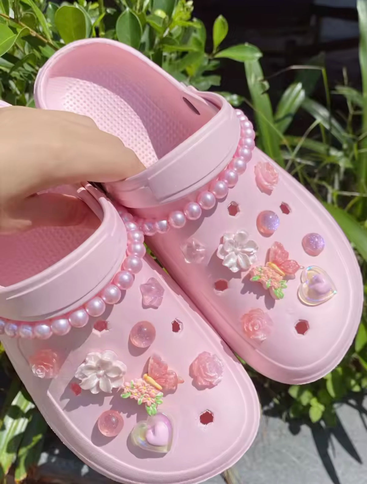 Blushing Butterfly Blossom Clog Charms Set