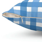 Classic Blue Gingham Square Pillow Home Decor Pink Sweetheart