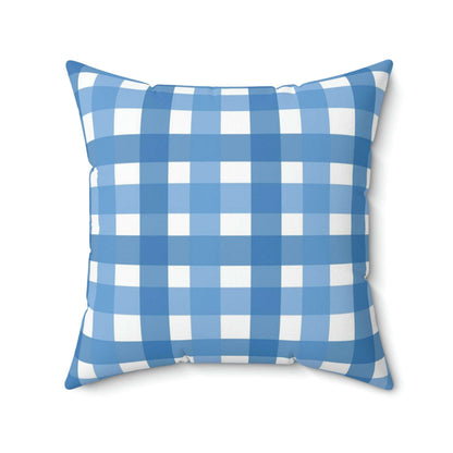 Classic Blue Gingham Square Pillow Home Decor Pink Sweetheart