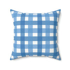 Classic Blue Gingham Square Pillow Home Decor Pink Sweetheart