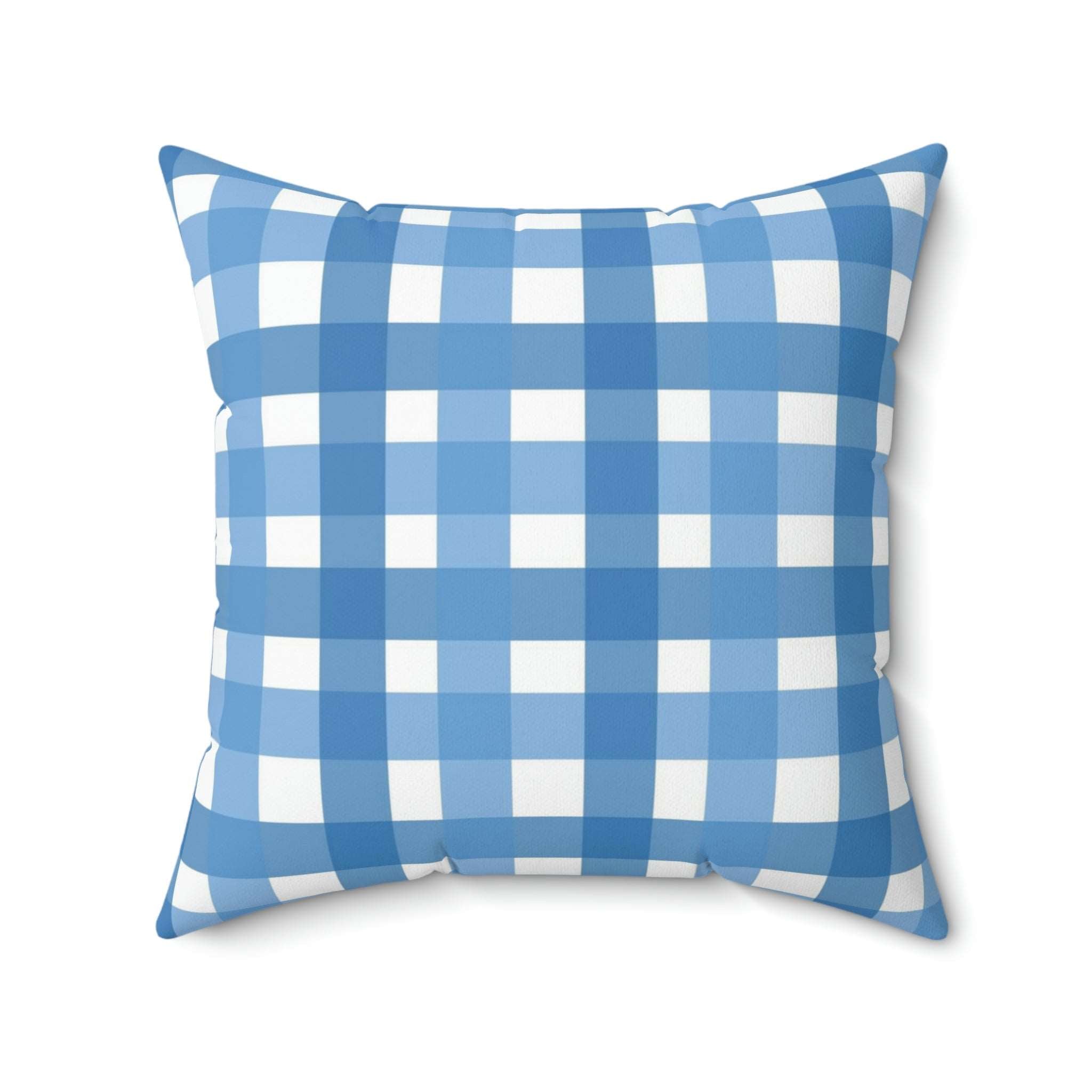 Classic Blue Gingham Square Pillow Home Decor Pink Sweetheart