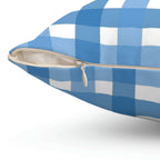 Classic Blue Gingham Square Pillow Home Decor Pink Sweetheart