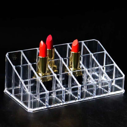 Clear Acrylic Lipstick Lip Gloss Storage Grid Lipstick Pink Sweetheart