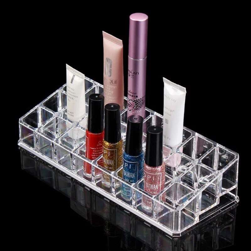 Clear Acrylic Lipstick Lip Gloss Storage Grid Lipstick Pink Sweetheart