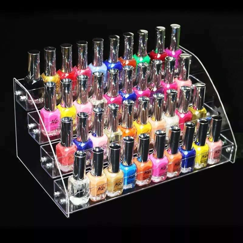 Clear Acrylic Tier Nail Polish Organizer Display Pink Sweetheart
