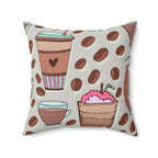 Coffee Obsession Square Pillow Home Decor Pink Sweetheart