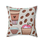 Coffee Obsession Square Pillow Home Decor Pink Sweetheart