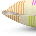 Colorful Abstract Lines Square Pillow Home Decor Pink Sweetheart