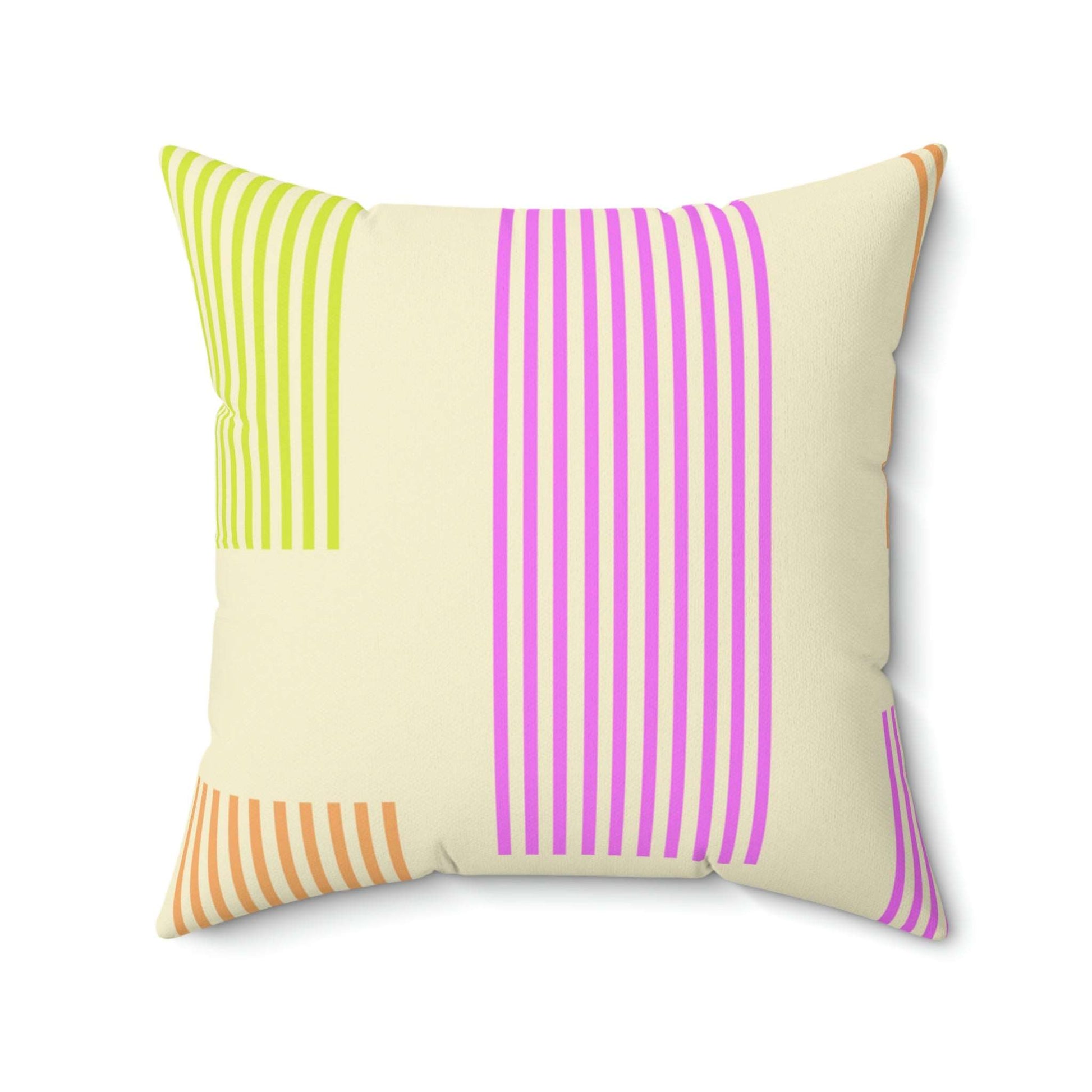 Colorful Abstract Lines Square Pillow Home Decor Pink Sweetheart
