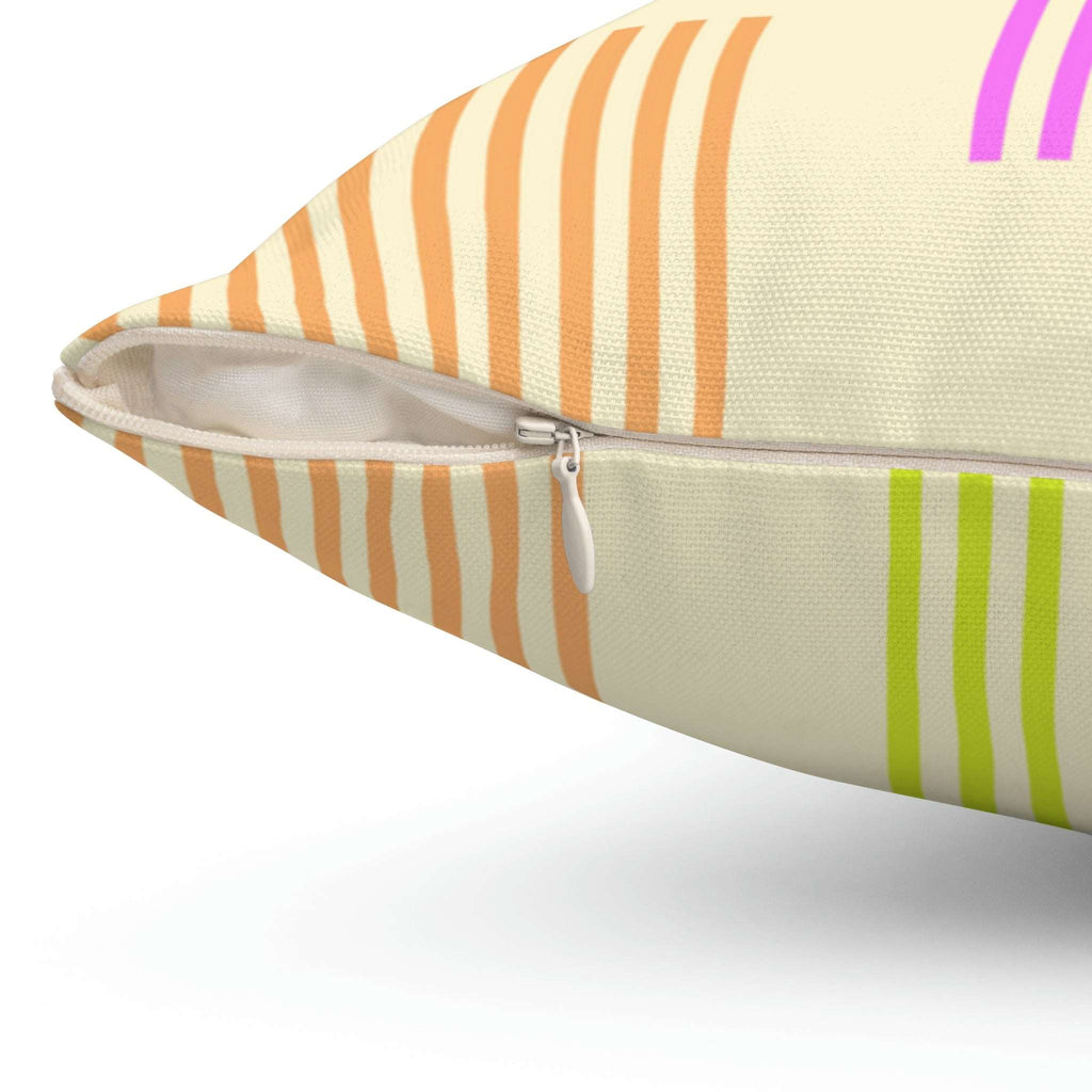 Colorful Abstract Lines Square Pillow Home Decor Pink Sweetheart