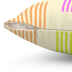 Colorful Abstract Lines Square Pillow Home Decor Pink Sweetheart