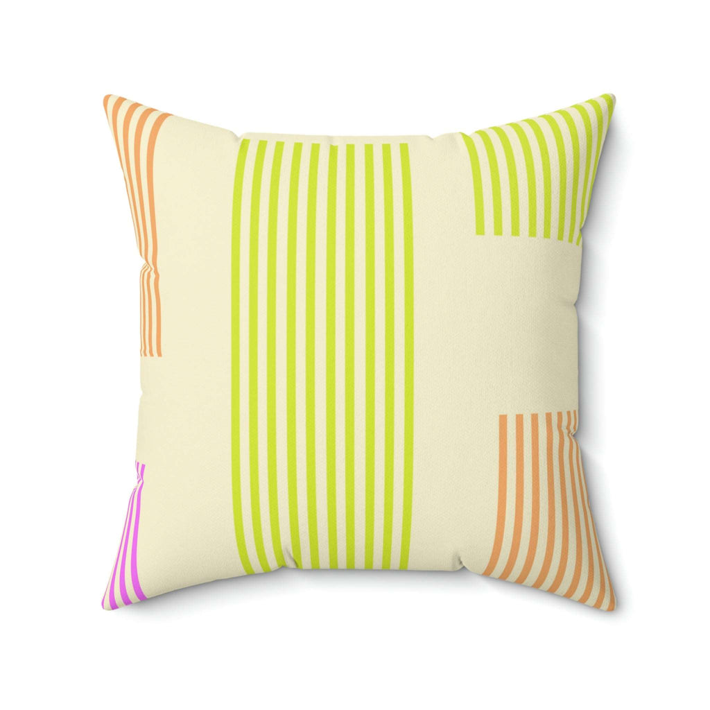Colorful Abstract Lines Square Pillow Home Decor Pink Sweetheart