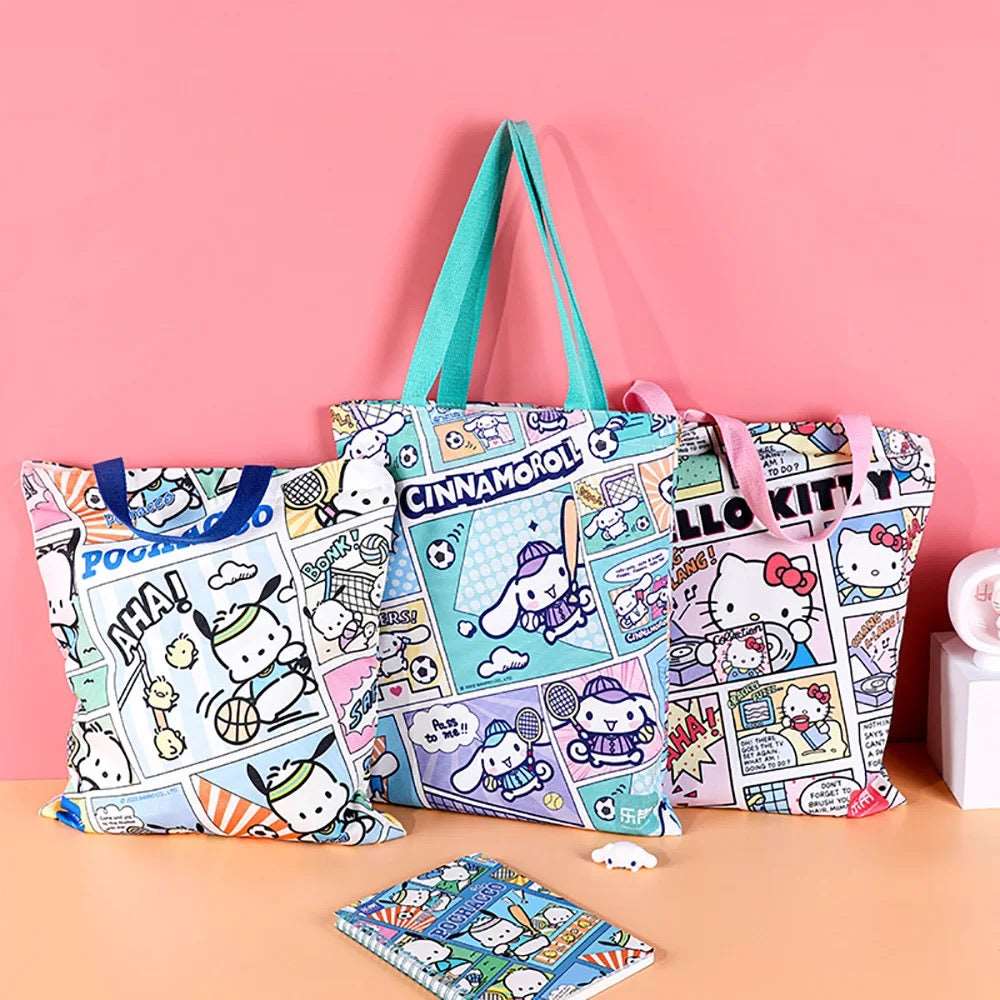 Comic Style Sanrio Canvas Tote Bag Lunch Boxes & Totes Pink Sweetheart