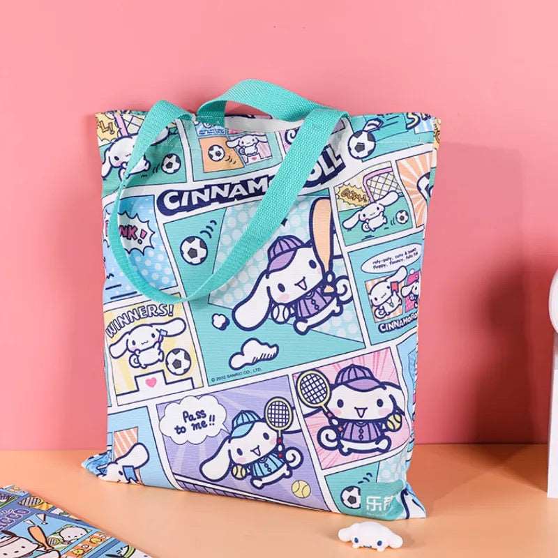 Comic Style Sanrio Canvas Tote Bag Lunch Boxes & Totes Pink Sweetheart