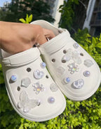 Clear Angelic White Clog Charms Set