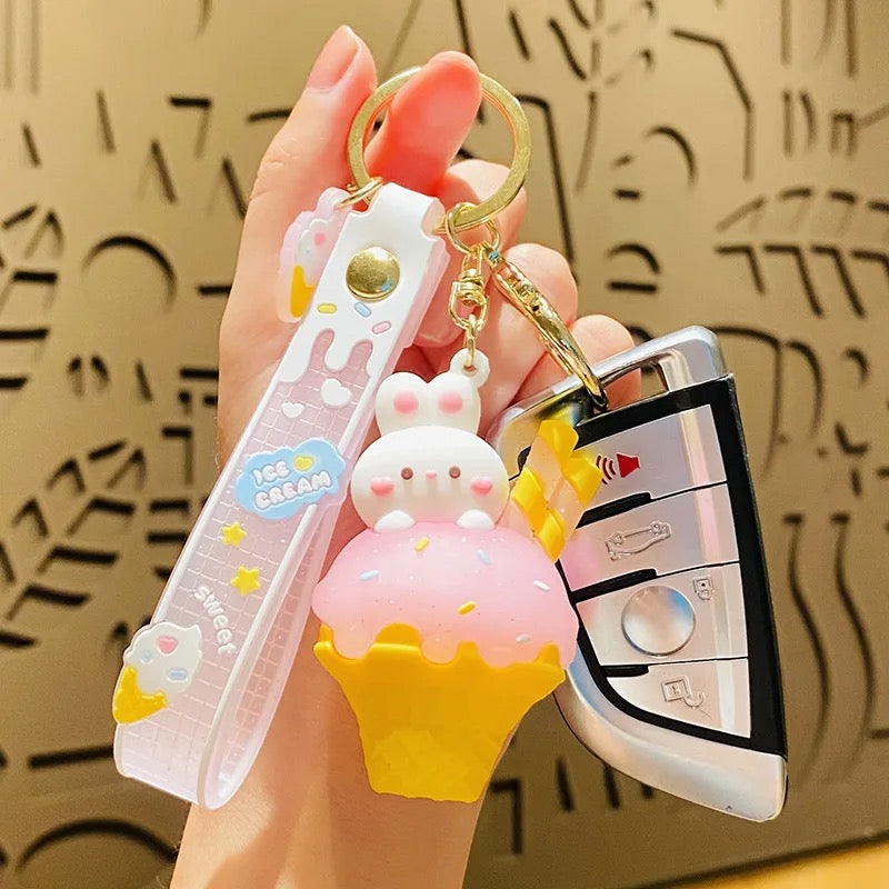 Bunny Ice Cream Keychain