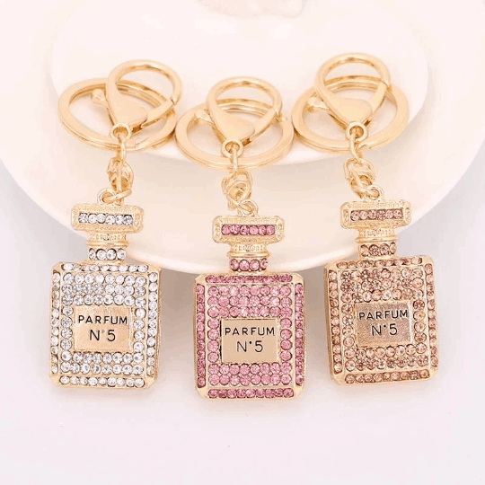 Diamond Perfume Bottle Keychain Charm Keychains Pink Sweetheart