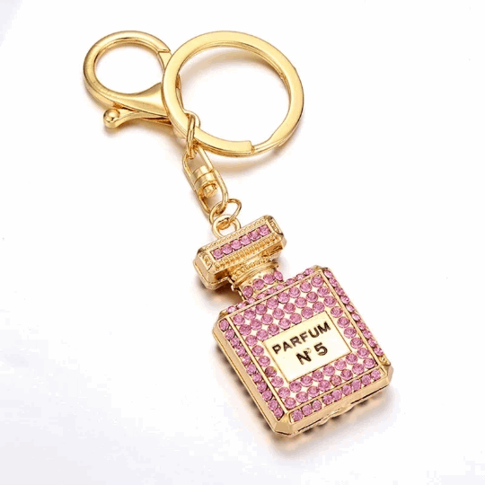 Diamond Perfume Bottle Keychain Charm Keychains Pink Sweetheart