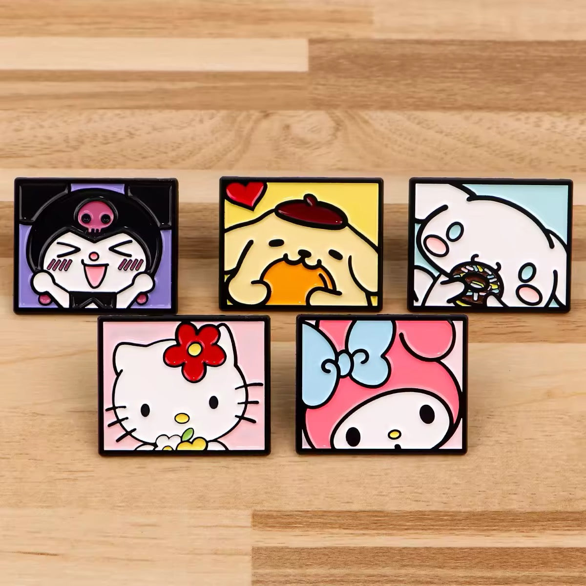 Cute Kawaii Friends Portrait Enamel Pin Set 5pc