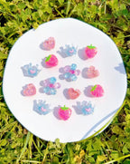 Floral Berry Pearl Clog Charms Set - Pink Sweetheart