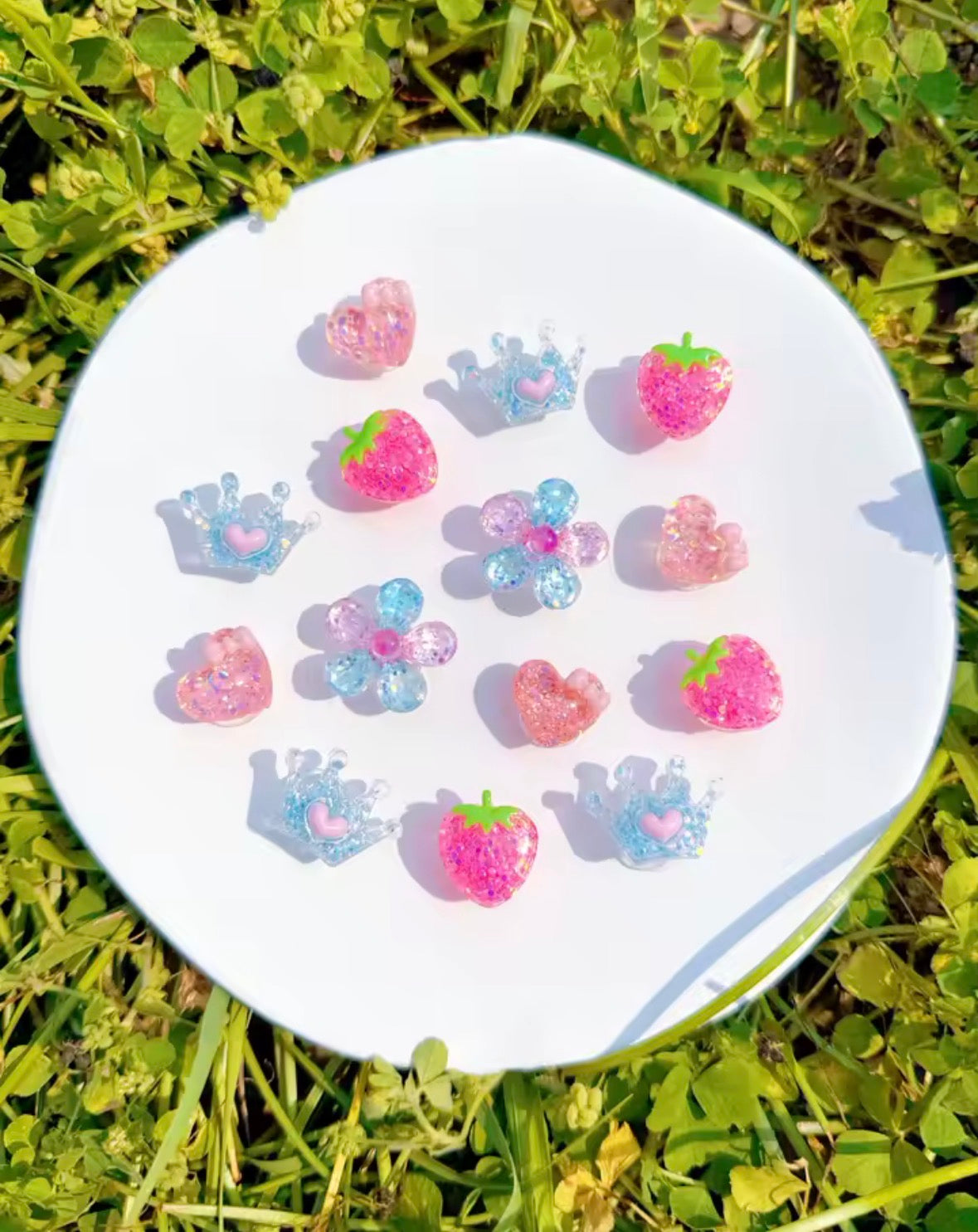 Floral Berry Pearl Clog Charms Set