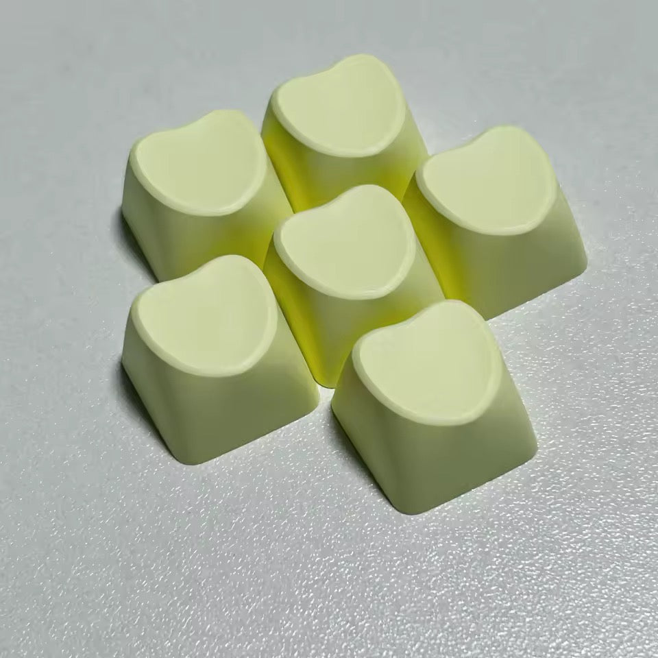 Solid Heart Decorative Accent Keycaps 6pc Set