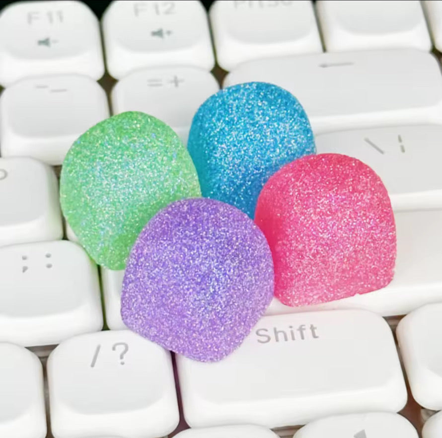 Glitter Gumdrop Decorative Accent Keycaps Set