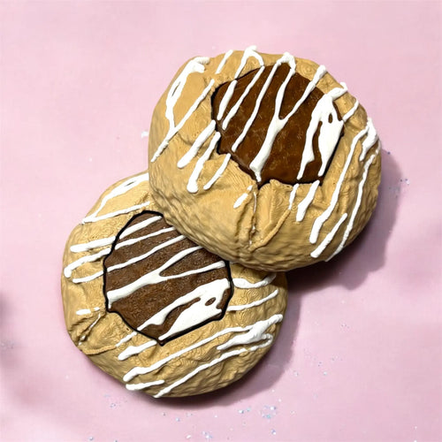 Chocolate Thumbprint Cookie Clicker Fidget Keychain - Pink Sweetheart