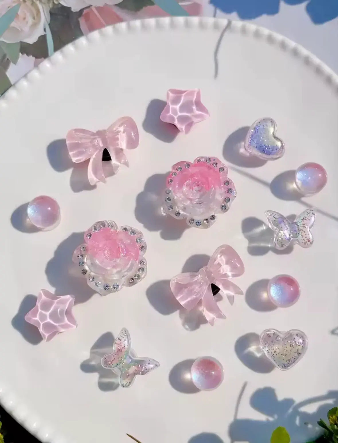 Sheer Posh Pink Clog Charms Set - Pink Sweetheart