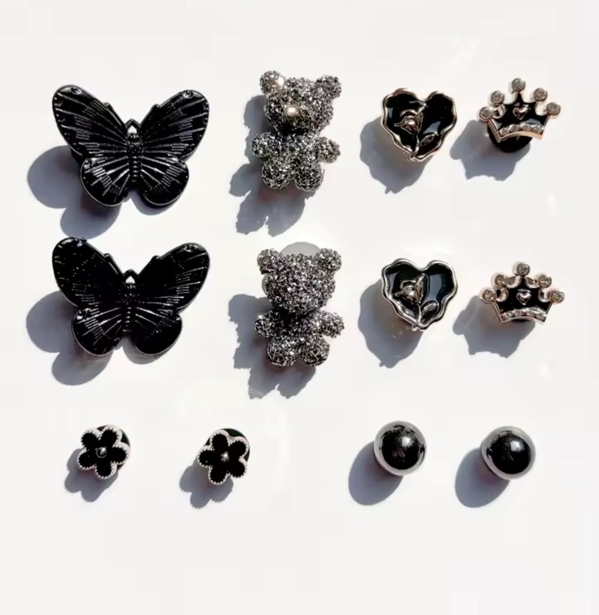 Black Onyx Fantasy Clog Charms Set