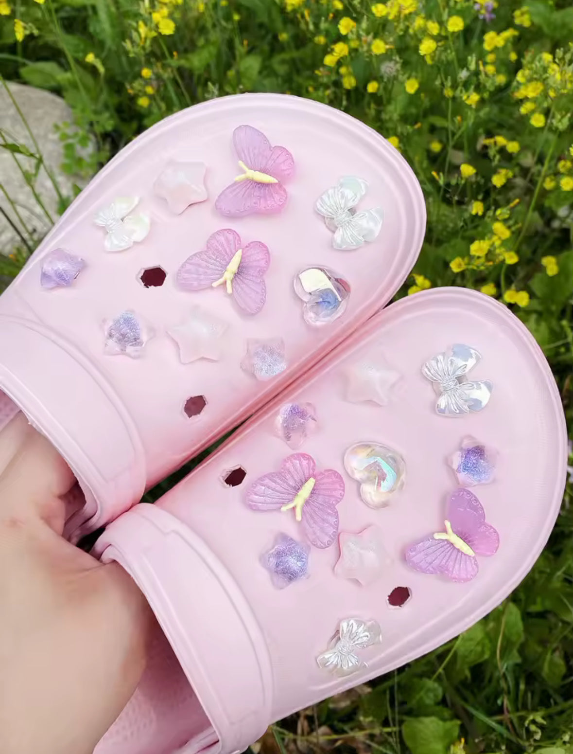 Lavender Pink Bliss Clog Charms Set